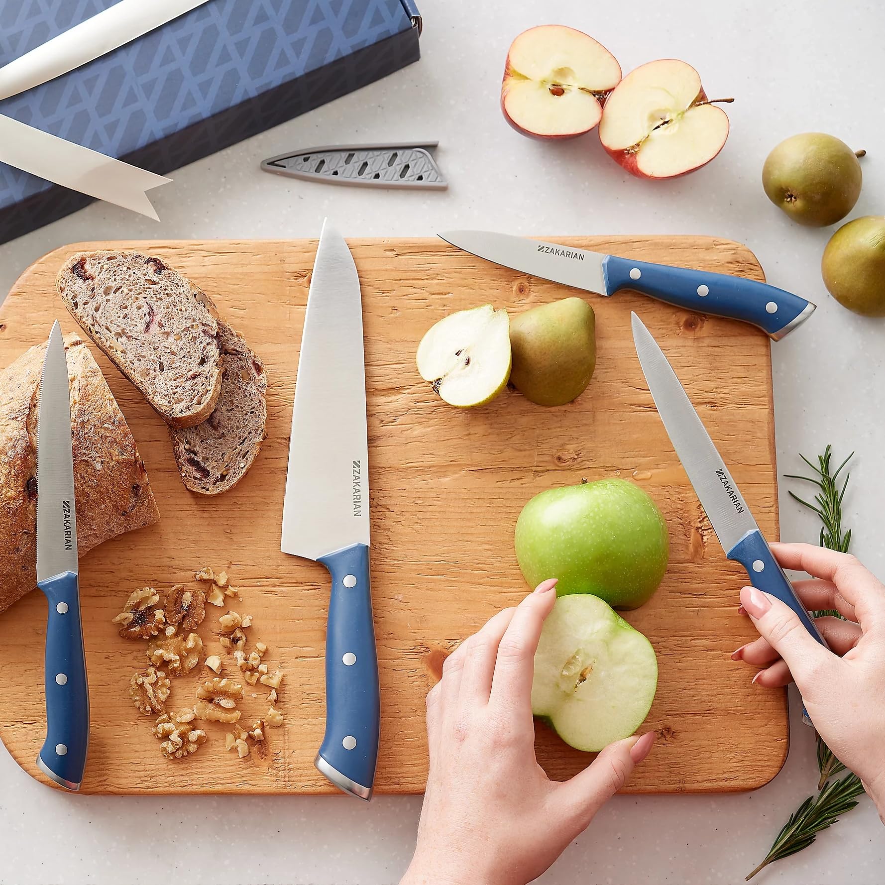Amazon.com: Zakarian 4-Piece Full Tang Knife Set with Covers
