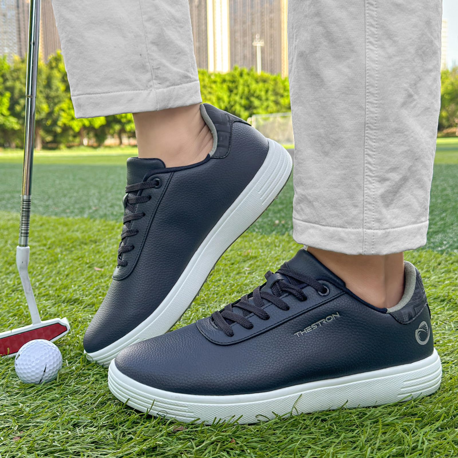 Zapatos De Golf para Hombre Sin Clavos Impermeables Zapato Entrenamiento De Golf Informales Transpirables Clásicas