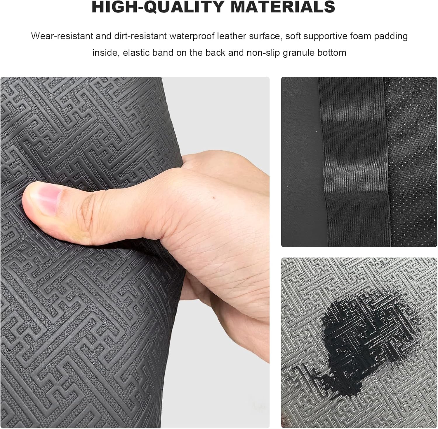 Sun Walker Car Middle Console Cover with Cup Holder, 3.1" Height-Lifts Comfortable Leather Armrest Pad for Long Driving, Scratch-Resistant Center Console Cushion for SUV Truck Sedan (Style A)