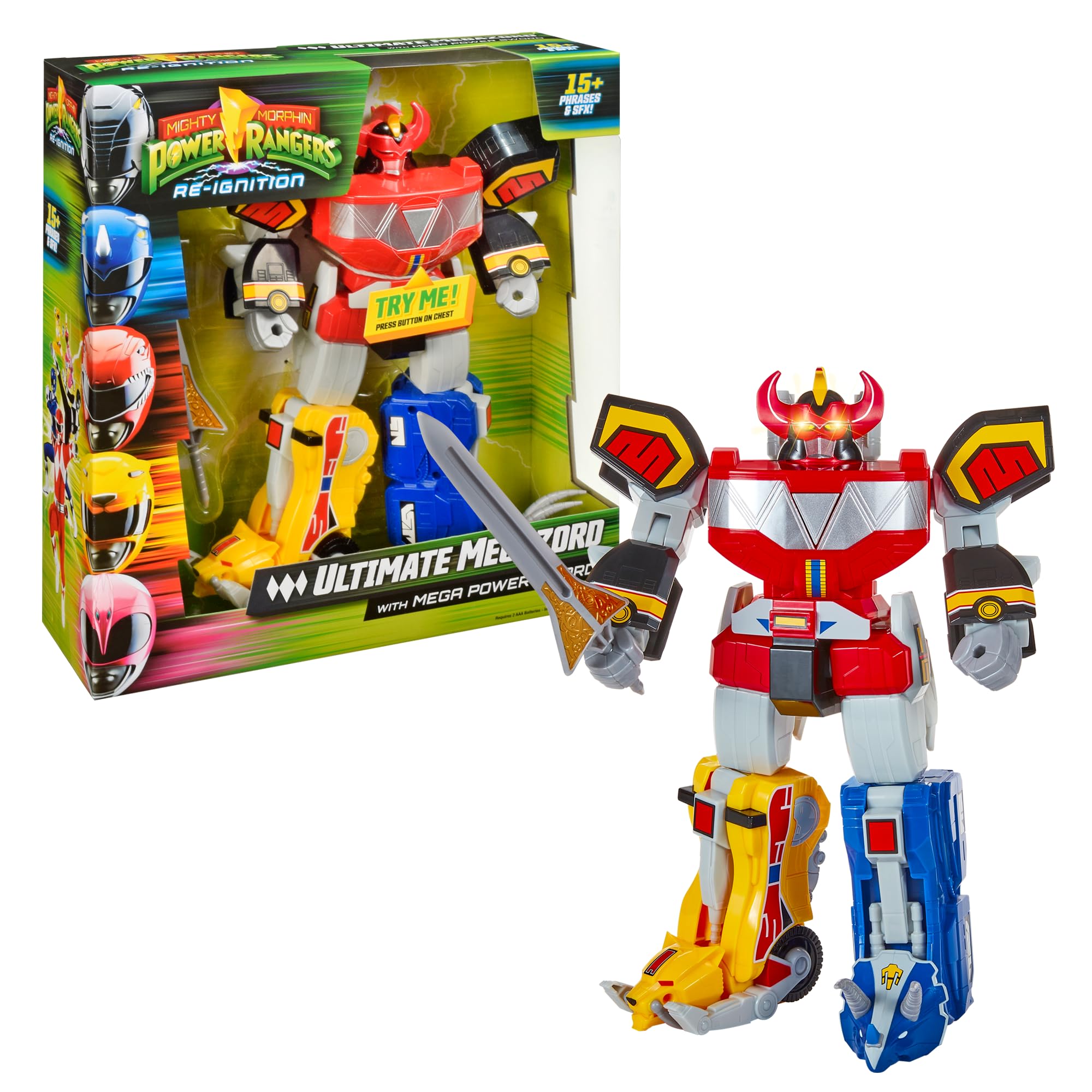 Power Rangers, Giant Articulated Figure, with Accessories and Electronic Functions, 30 cm, Megazord Model, for Children from 4 Years, PWG01