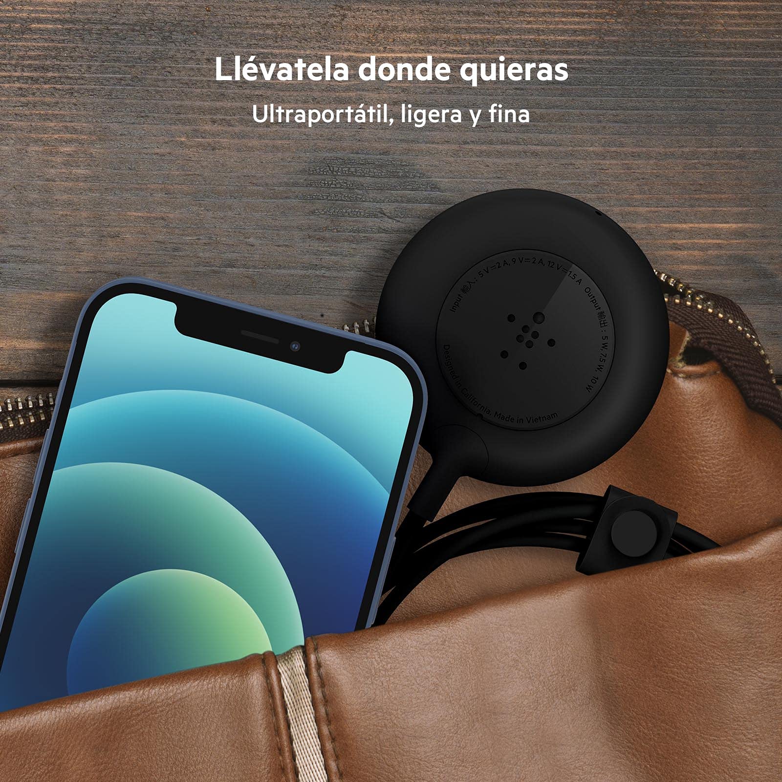 Belkin Cargador Magsafe, Cargador Inalámbrico (Con Cable Extralargo de 2 m para la Serie iPhone 14, iPhone 13 y Otros Dispositivos Compatibles con MagSafe, Adaptador de CA No Incluido), Negro