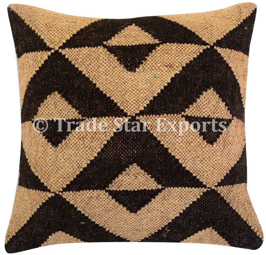 Trade Star - Juego de 4 fundas de cojín hechas a mano,cojín para decoración del hogar,funda de almohada decorativa Kilim,cojín cuadrado indio,Funda de almohada 18 "x 18" pulgadas