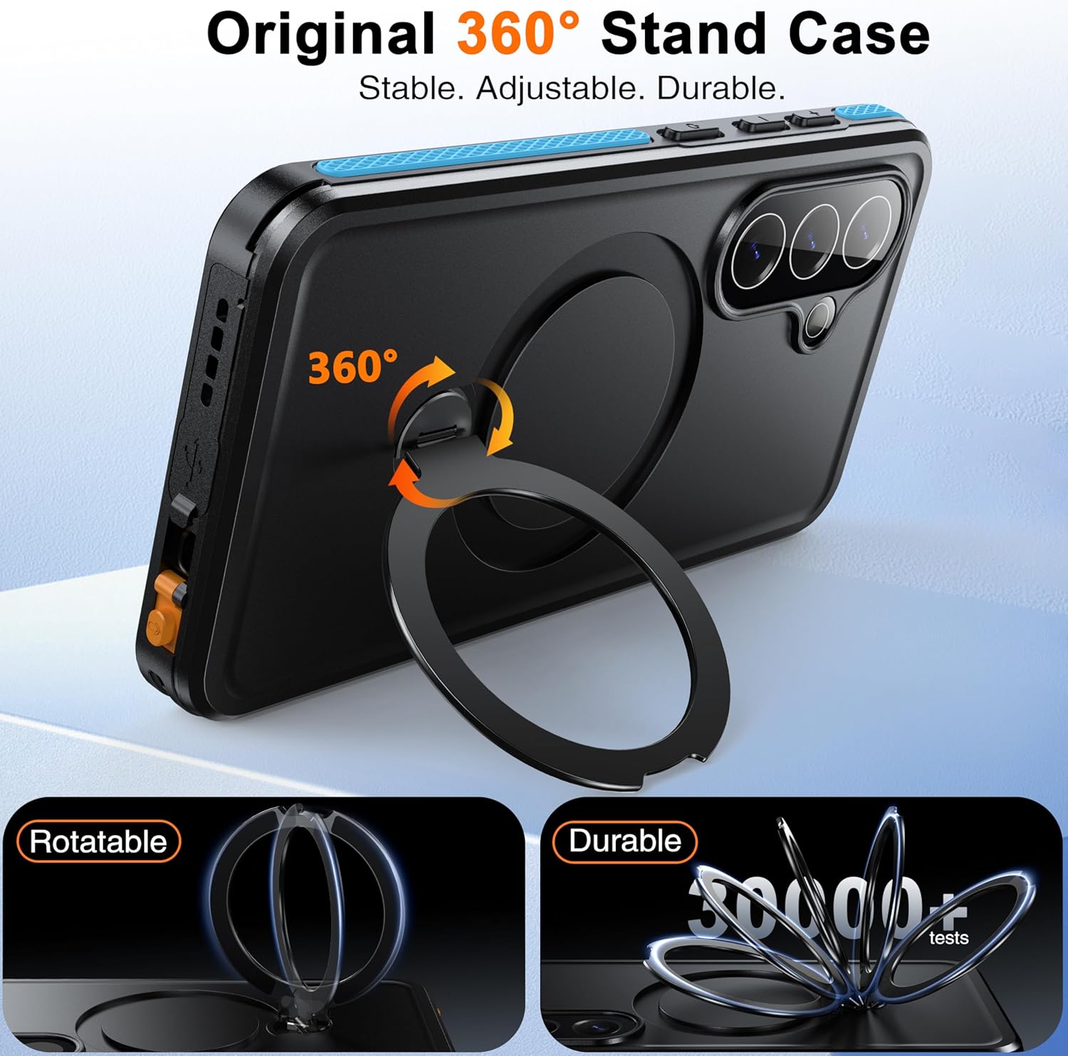 Oterkin 360° Spin Magnetic Stand for Galaxy S26 Waterproof Case,[Full Body Protection][IP68 Waterproof][Fit for Magsafe] Samsung S26 Solid Case with [Built-in Screen&Lens Protector][Invisiable Stand]