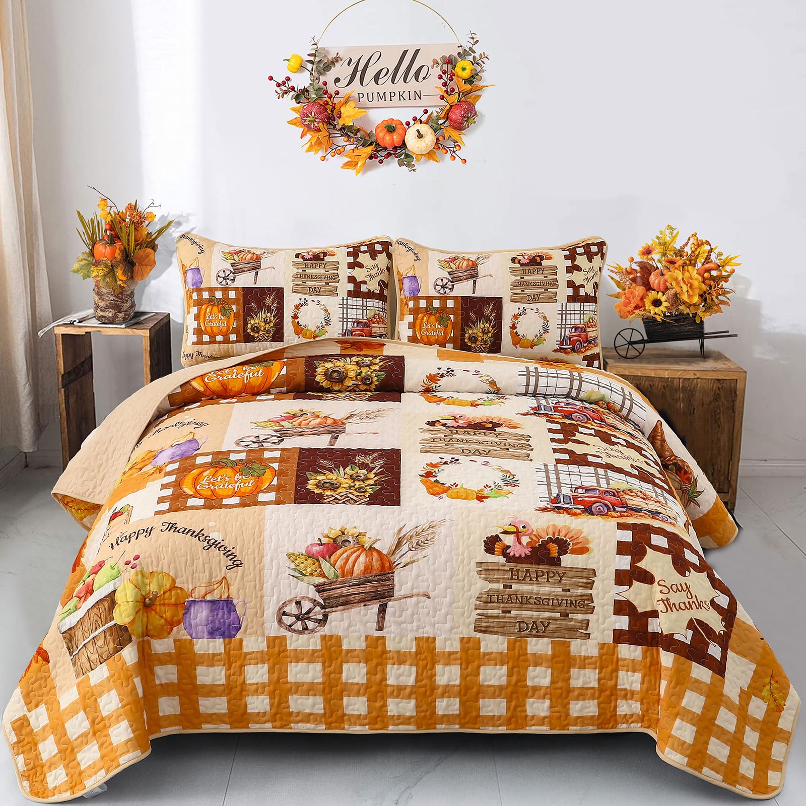 Photo 1 of Menghomeus Fall Quilt Set Queen