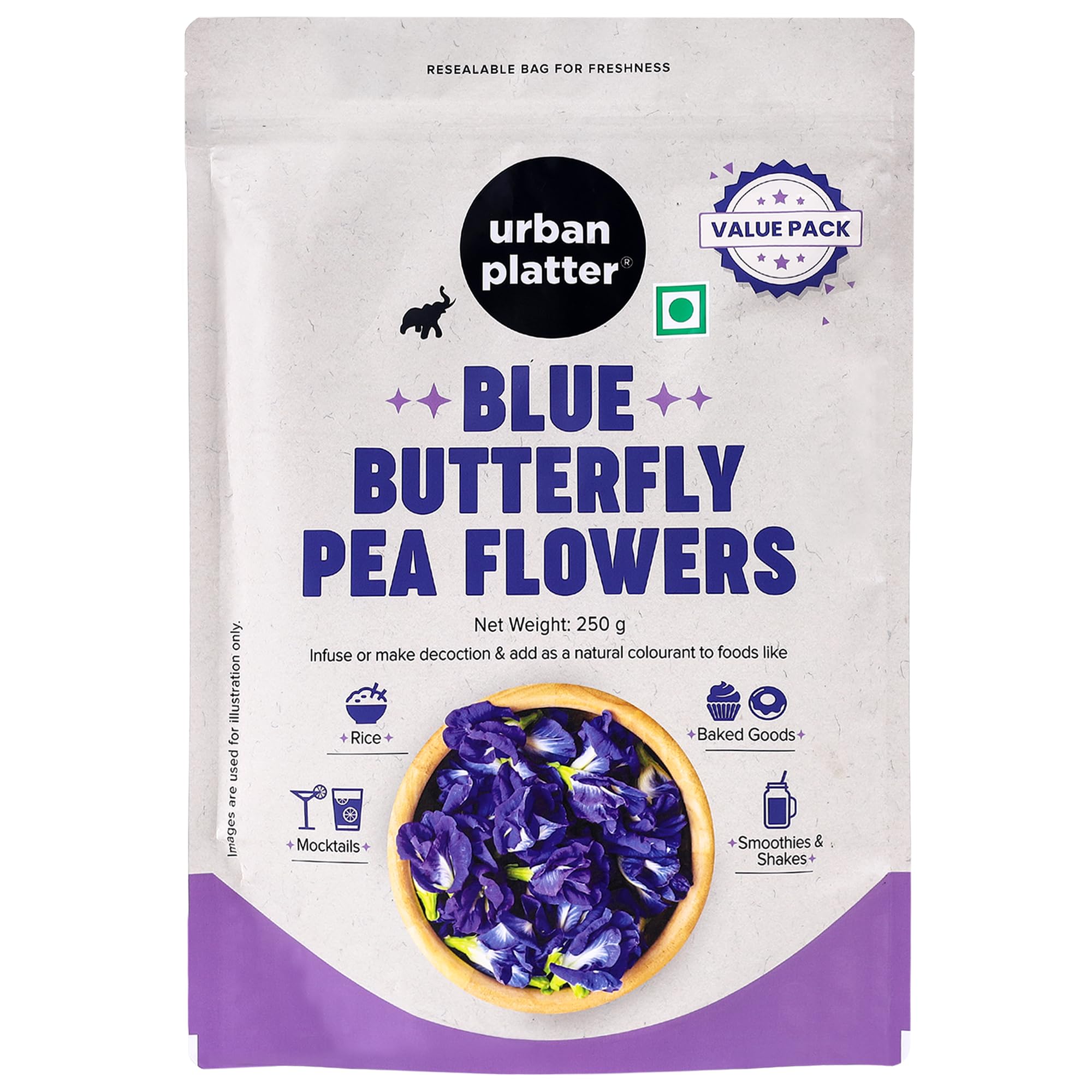 Urban Platter Blue Butterfly Pea Flower, 250g (Aparajita | Shankhpushpi | Rich in Antioxidants | Add to teas and Cocktails | Natural Colourant) (B0CGR5MG1Z) Amazon Price History, Amazon Price Tracker