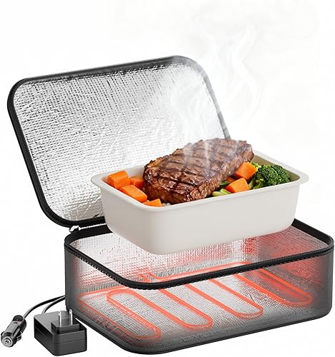 Miniatura 2 de Lonchera portátil para calentar alimentos - Fiambrera térmica para adultos - Bolsa térmica eléctrica con asa de hebilla, bolsas térmicas para