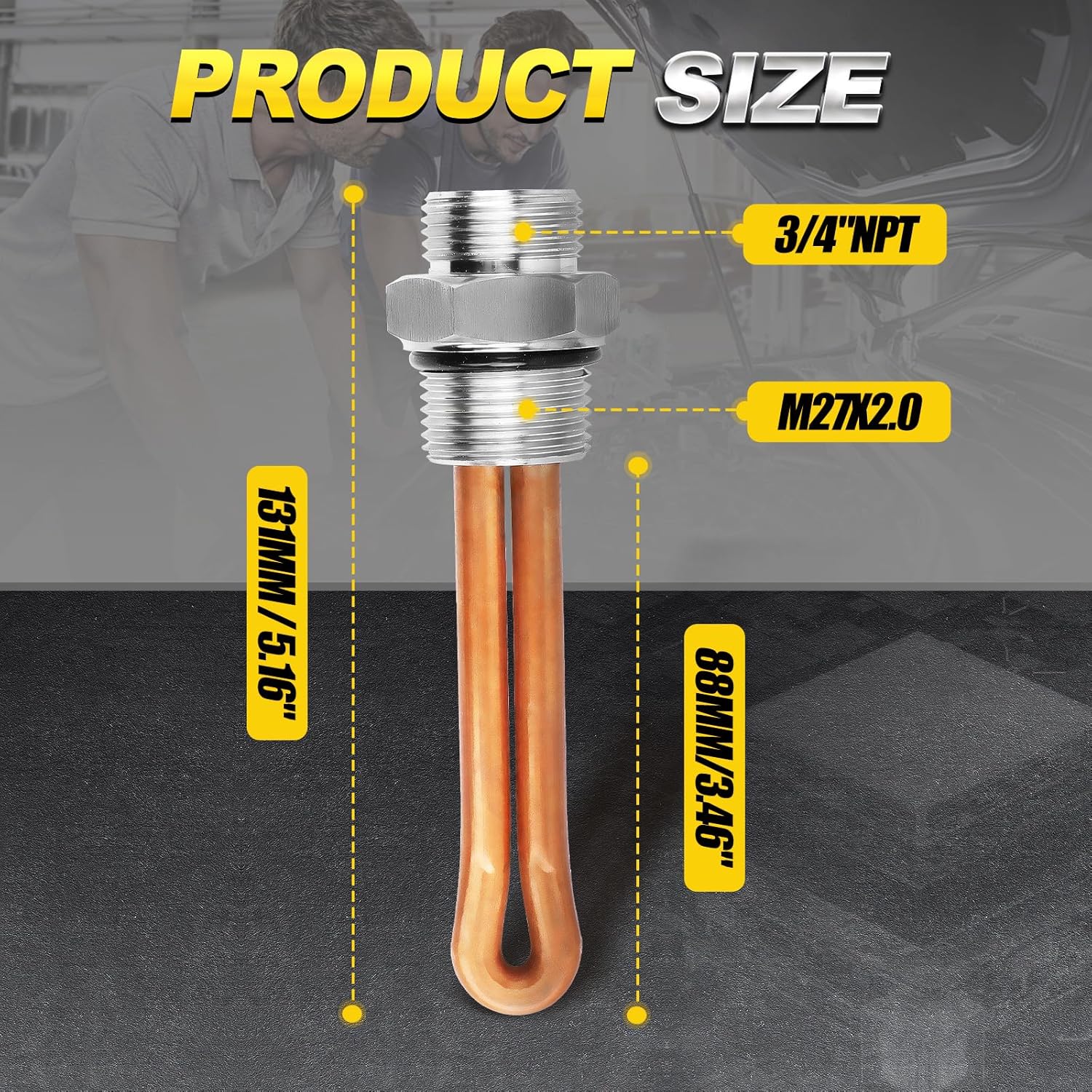 3C3Z6A051AA Engine Block Heating Unit with Wiring Harness Fit for Ford F250 F350 F450 F550 Super Duty, Fit for Ford Excursion 2003-2005 / E150 E250 E350 E450, 6.0L / 6.4L, 120V 1000 Watts