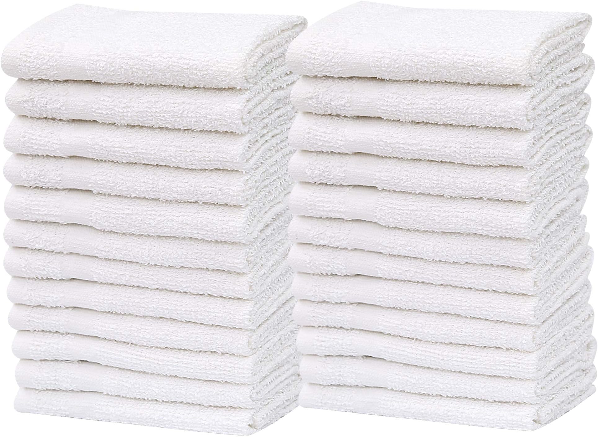GOLD TEXTILESWash Cloths Kitchen Towels, Cotton Blend (12x12 Inches) Commercial Grade Cleaning Cloths (12)