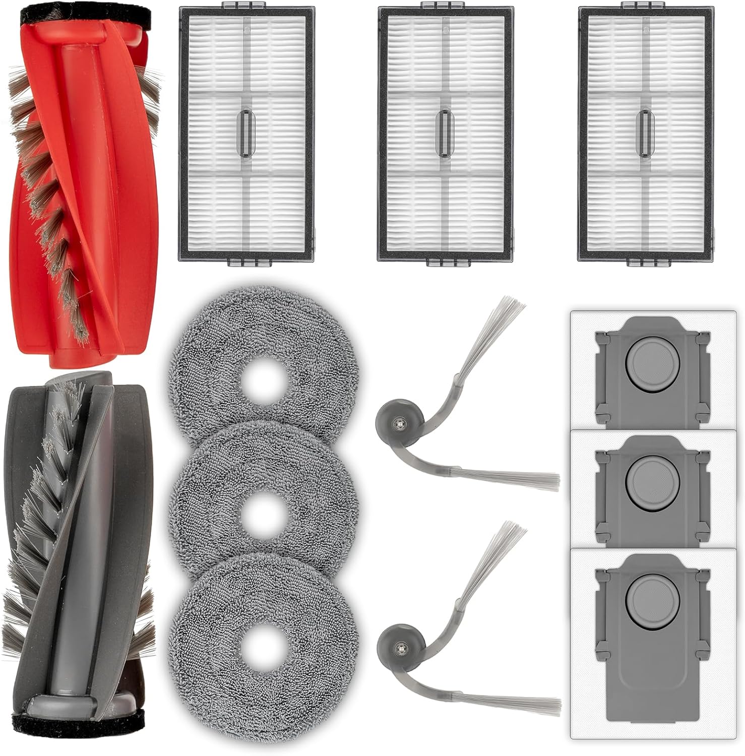 (13パック) Saros 10R 交換部品 Roborock Saros 10R ロボット掃除機対応 ローラーブラシ2本 サイドブ