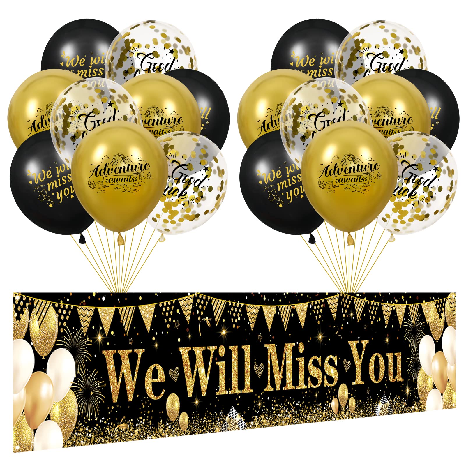 Buy Black Gold We Will Miss You Party Decorations Black Gold We Will