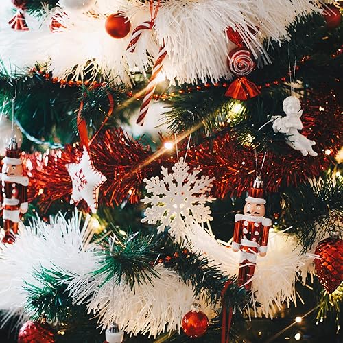 Miniatura 6 de 4 guirnaldas de Navidad de 26.2 pies con torsión metálica y brillante, decoraciones colgantes para árbol de Navidad, manto, barandillas de