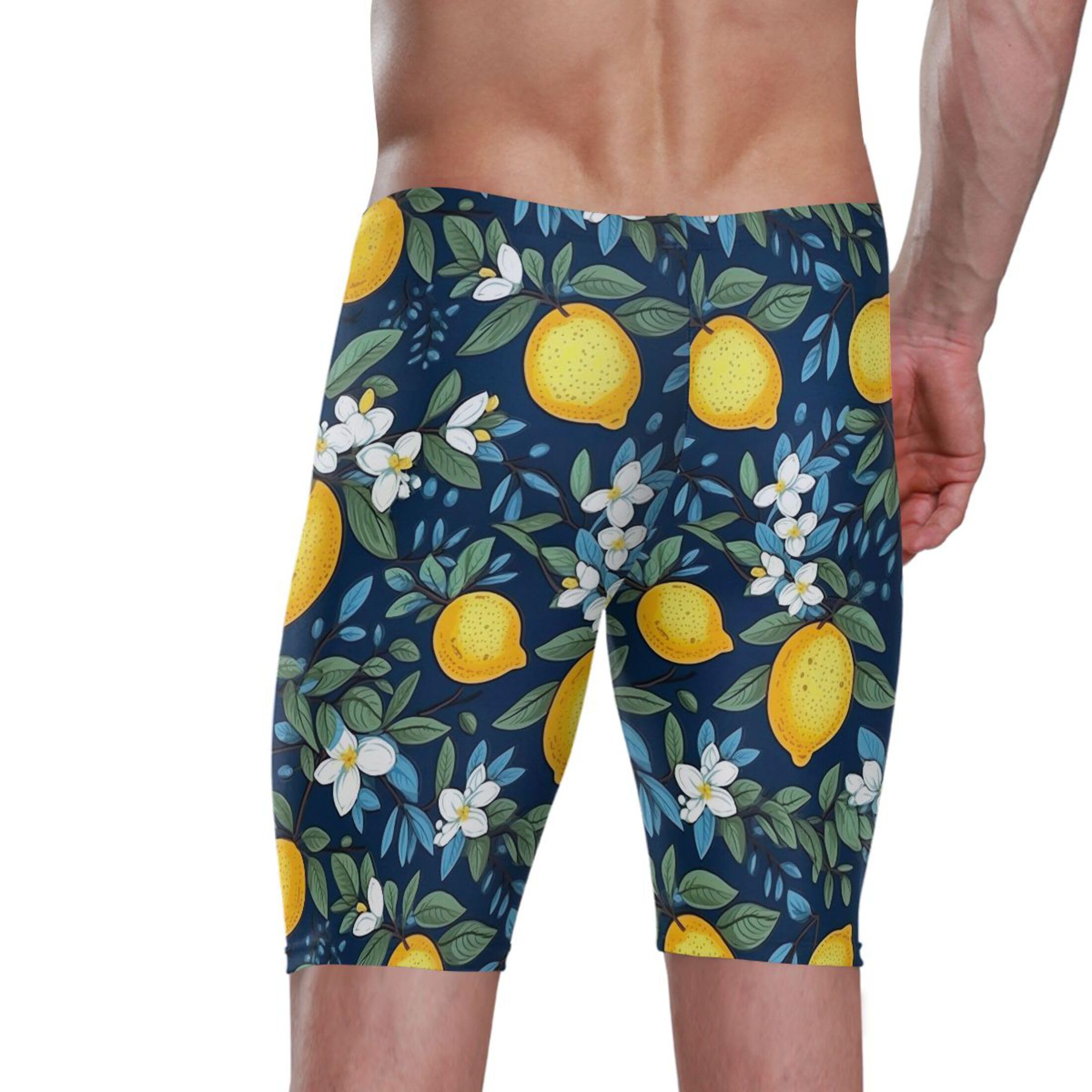 UMIRIKO Lemon Flowers Swim Jammers for Men Athletic Durable S B0401767