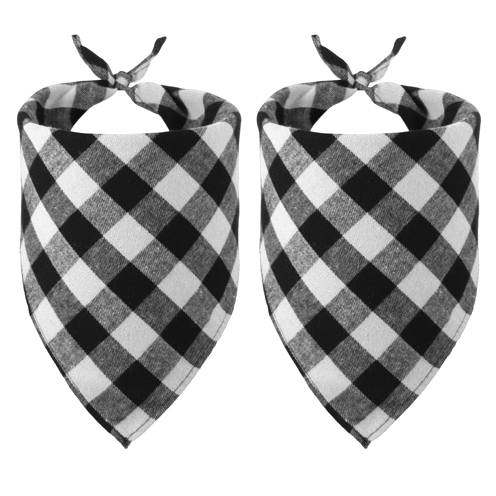 PATIKIL Dog Bandana, 70 x 48 cm Cat Scarf Buffalo Plaid Printing Triangle Handkerchief Accessories Adjustable Bibs Washable, (White), Intended for Small Medium, Large Pet/Puppies