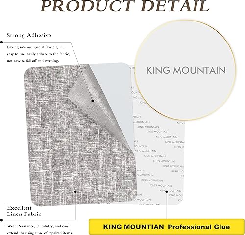 Miniatura 2 de Parches de reparación de lino fino, parches de tela de lino autoadhesivos, tamaño extra de 8 x 11 pulgadas, multicolor, se pueden utilizar para