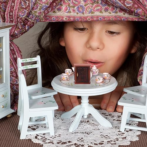 Miniatura 4 de ibasenice Muebles de juguete en miniatura Miniaturas Gabinete de vino Modelo Mini vitrina Muebles de casa de muñecas Muebles Vintage Pequeño