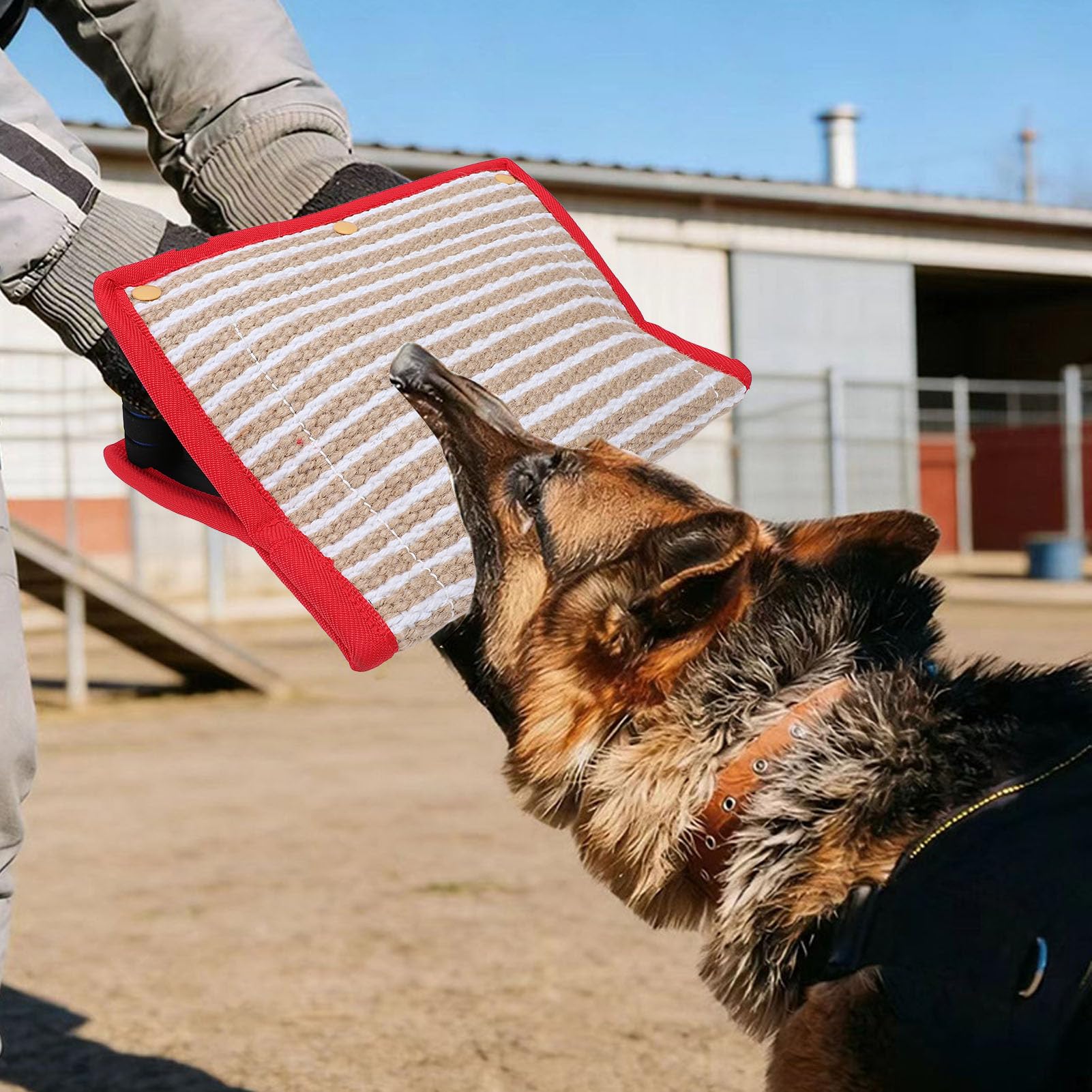 SIXRUN Almohada para Morder de, Juguete de Yute para Tirar, Almohada de Entrenamiento de Mordida Engrosada con Ergonómico para Obediencia Al Aire Libre, Ejercicio Interactivo de Tira y Afloja para