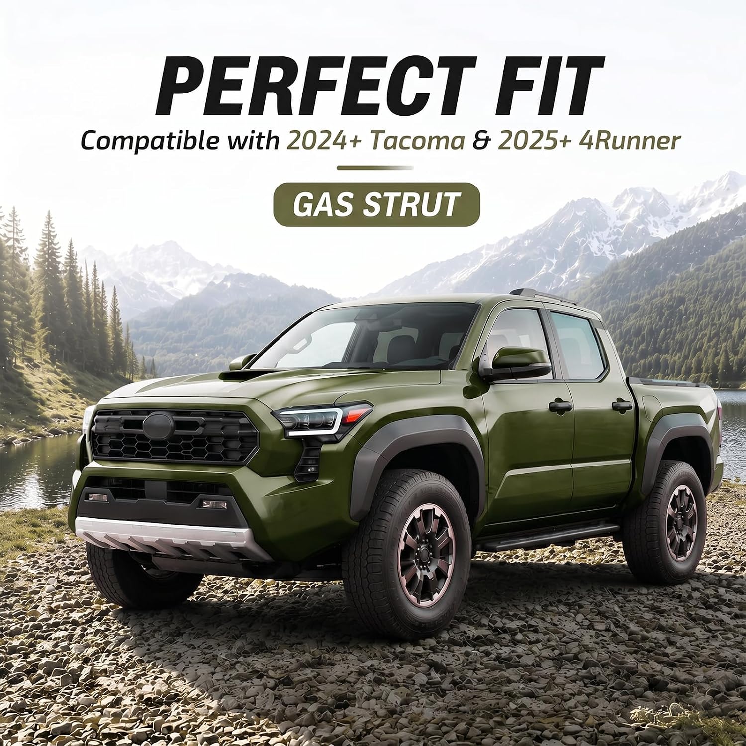 Hood Struts for 2024 2025 2026 Toyota Tacoma & 2025-2026 4Runner, 175LBS Effortless Front Hood Lift Support Shocks, Gas Spring Struts Bolt-on,2 Pack