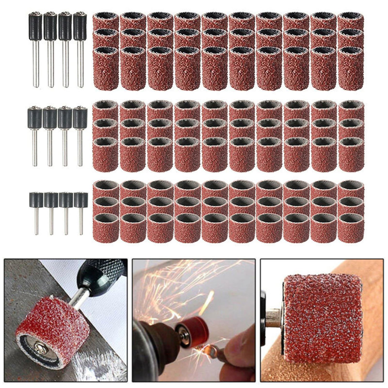 102/132 Stück Nägel Schleifringe Bänder Elektrische Maniküre Bohrer Gel Polieren Entfernen Pediküre Werkzeug Heavy Duty Schleifhülsen für Schleifmaschinen