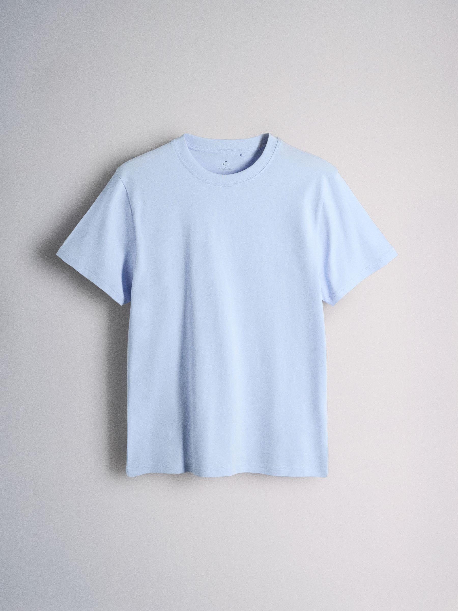 THE SET Hombres Pack de 7 Camisetas de algodón con Cuello Redondo y Corte estándar