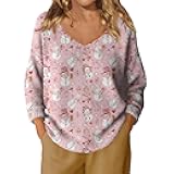 Christmas Sweaters for Women Ugly Santa Claus Print Long Sleeve Sweater Xmas Trees Pullover 2025 Fall Outfits