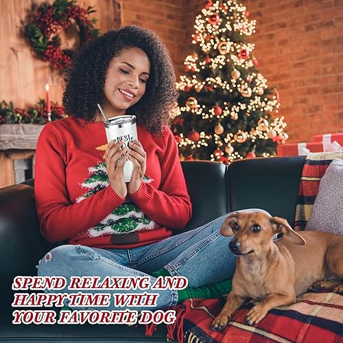 Miniatura 6 de Regalos de Navidad para mamá, regalos para mujeres, regalos para la mejor mamá del perro, incluyendo tazas de viaje de 20 onzas, vaso, amante de los
