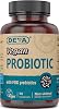 DEVA Vegan Probiotic with FOS Prebiotics Supplement - 2 Billion CFU with 100 MG of Prebiotics Per Serving for Men & Women - Non-Dairy Gluten Free - Naturally Shelf Stable - 90 Capsules