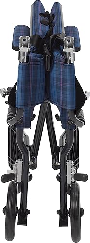 Miniatura 3 de Silla de ruedas Drive Medical Fly Lite de aluminio ultraligero silla de transporte DFL19-BL 19 azul blue frame 1 1