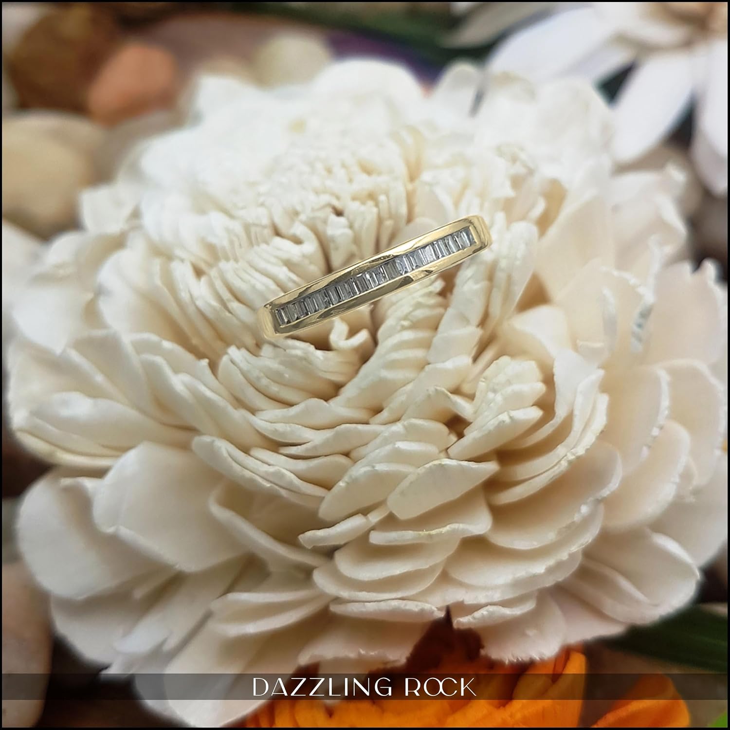 Dazzlingrock Collection 0.25 Carat (ctw) 10K Baguette White Diamond Ladies Wedding Band Stackable Ring 1/4 CT, Yellow Gold