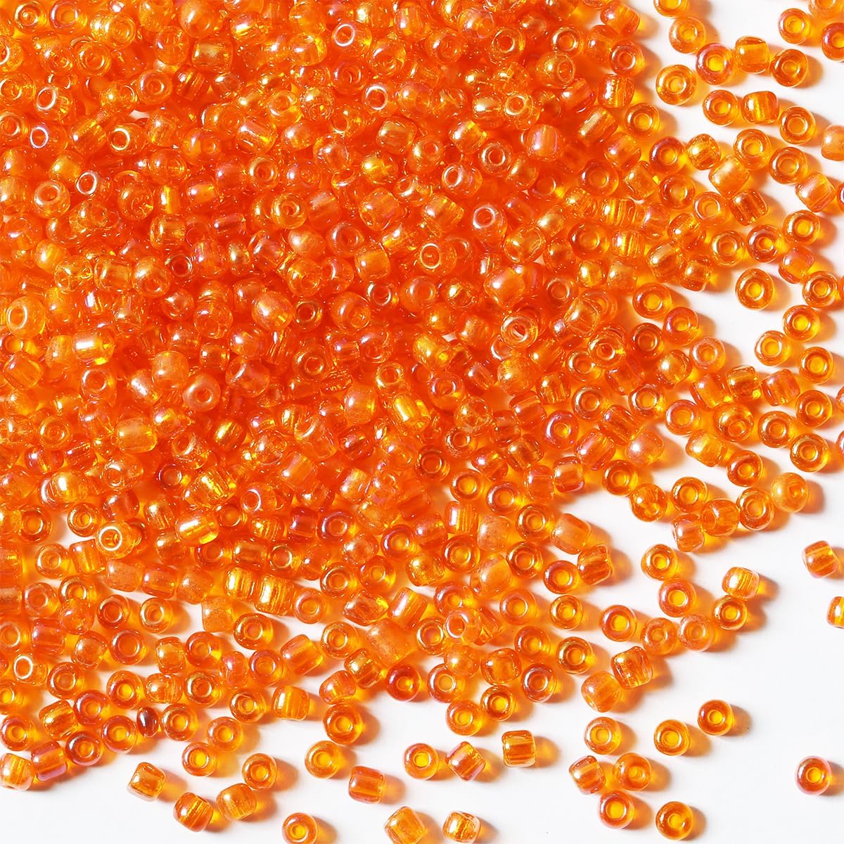 4mm Orange Seed Beads for Jewelry Making 200 Grams About 3380 pcs,6/0 Glass Craft Beads for Making Earrings, Bracelets, Pendants, Waist Jewelry, DIY Handmade Seed Beads (Orange) โ image 1
