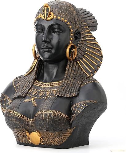Miniatura 7 de Veronese Design Busto de escultura de resina egipcia de Cleopatra de 21 14 pulgadas, acabado pintado a mano