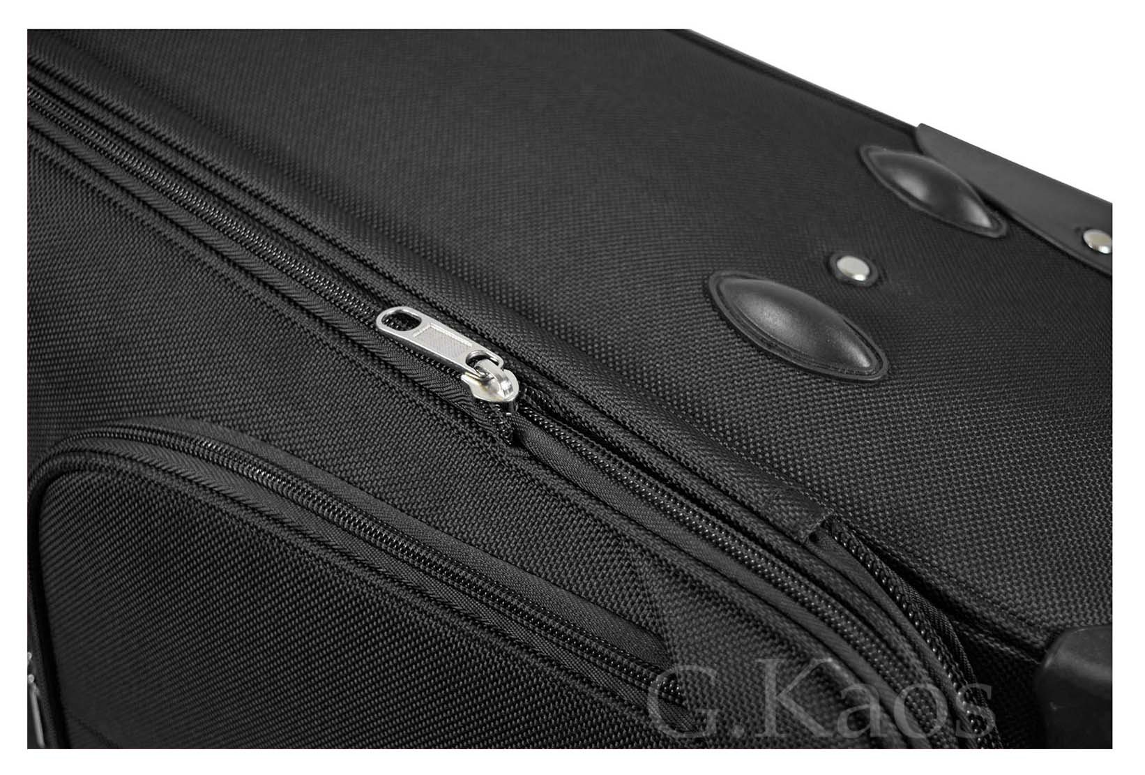 Trolley valigia set valigie semirigide set bagagli in tessuto super leggeri 4 ruote piroettanti trolley piccolo adatto per cabina con compagnie lowcost art.214 (Nero)