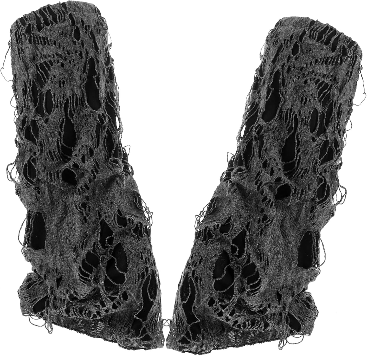 1pair Breathable Punk Style Ripped Leg Warmers Lightweight Goth Leg Sleeves for Halloween Costumes Unique Fashion Accessory for Women Thin and Comfortable Design