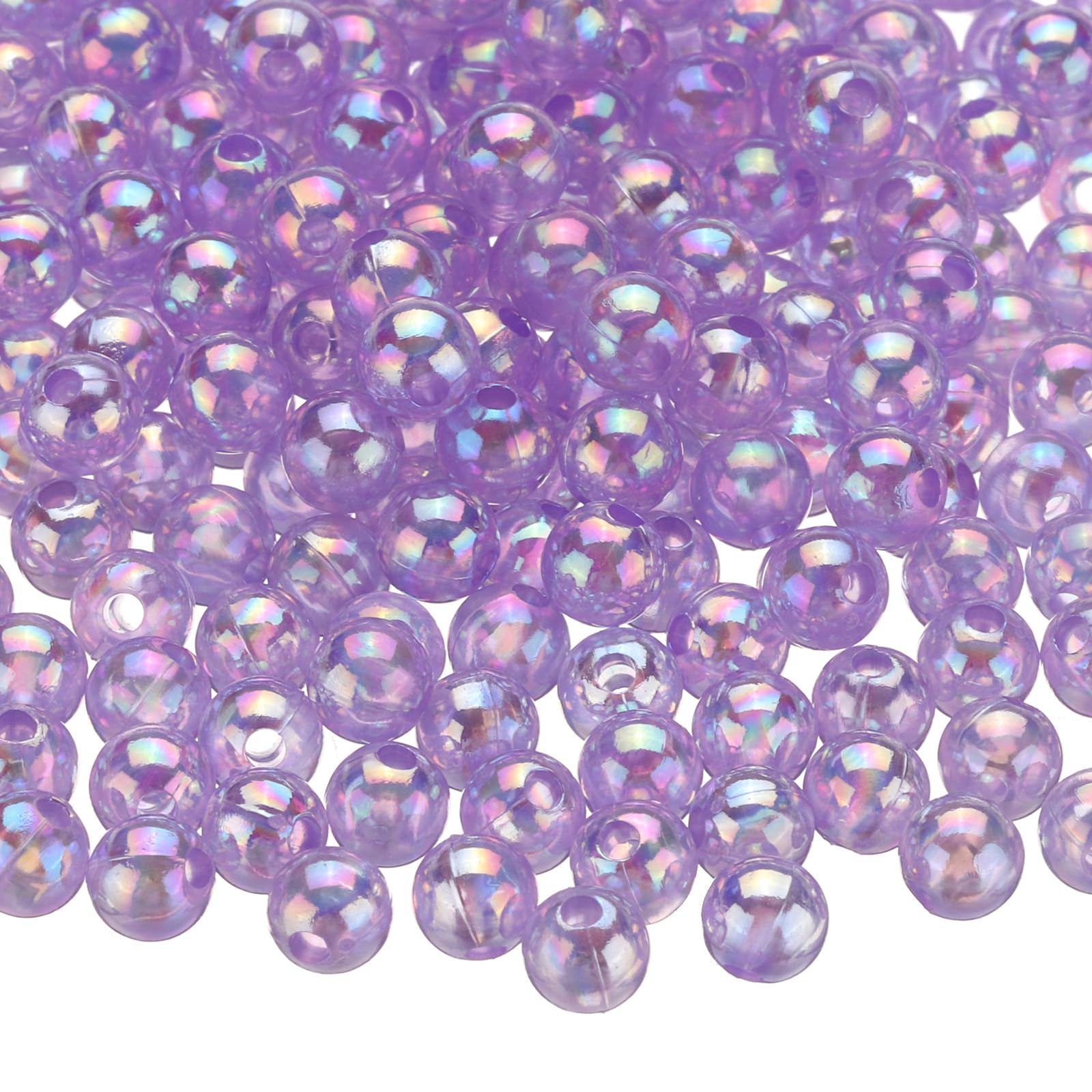 QUARKZMAN 100pz Perline Rotondo in Acrilico Colori AB 12mm Perline Sfere Perline Distanziali Sfuse con Foro per Orecchini Braccialetto Collana
