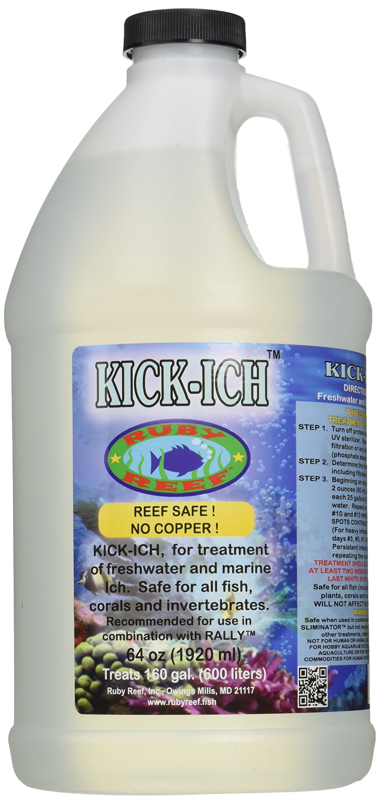 Ruby Reef ARR11128 Kick-Ich Aquarium Water Treatment, 64-Ounce