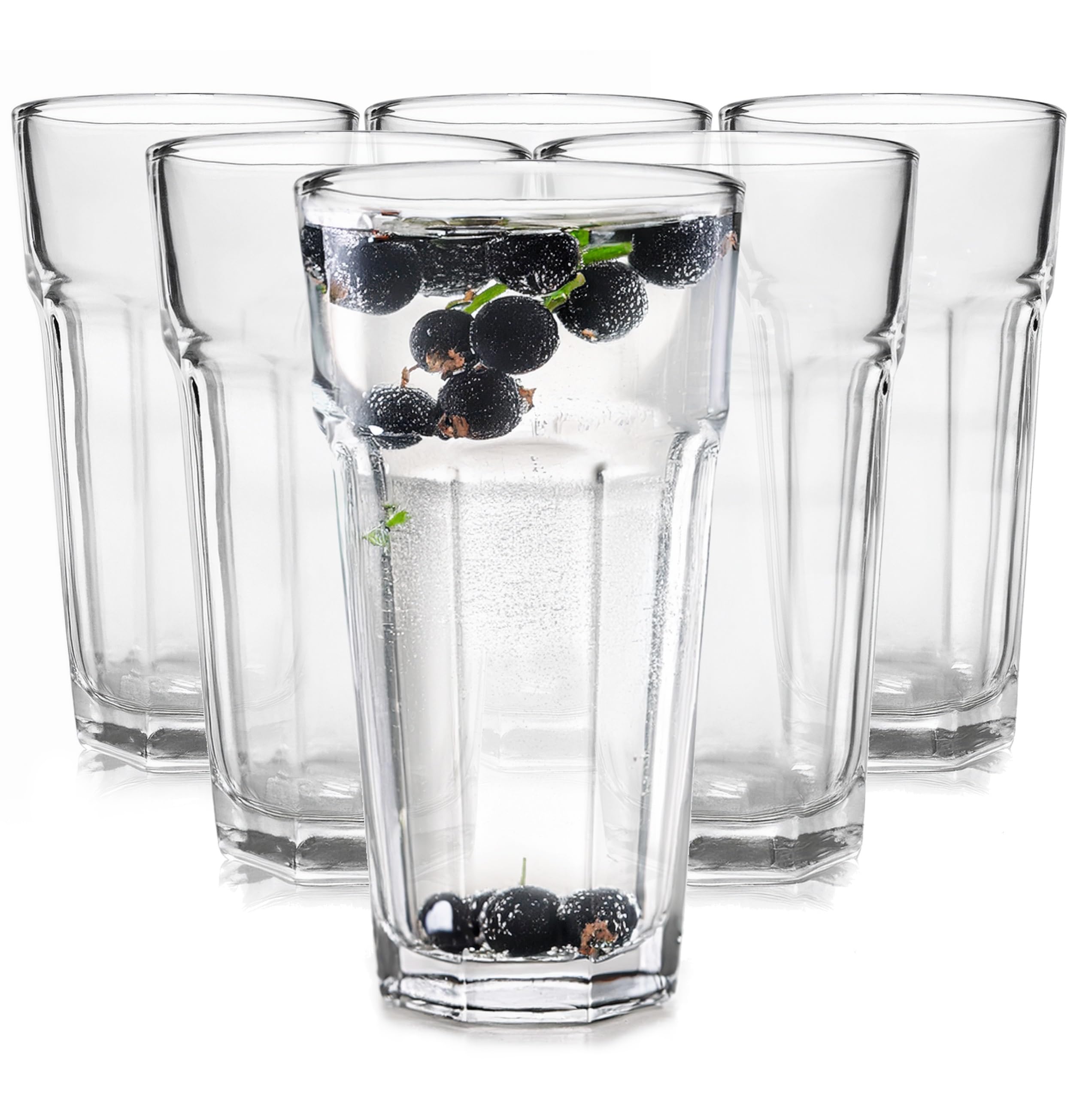 Glasmark KROSNO, 320ml, Zestaw 6 szt., szklanka, do longdrink, drinków, highball, wody, Idealne do domu, restauracji, Klasyczny kształt, Szkło wysoki połysk