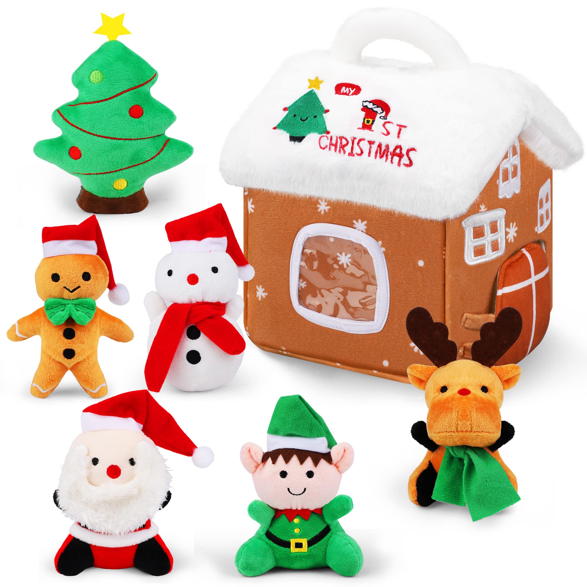 Buy Elcoho 1 Piece Gingerbread House with 6 Pack Christmas Stuffed