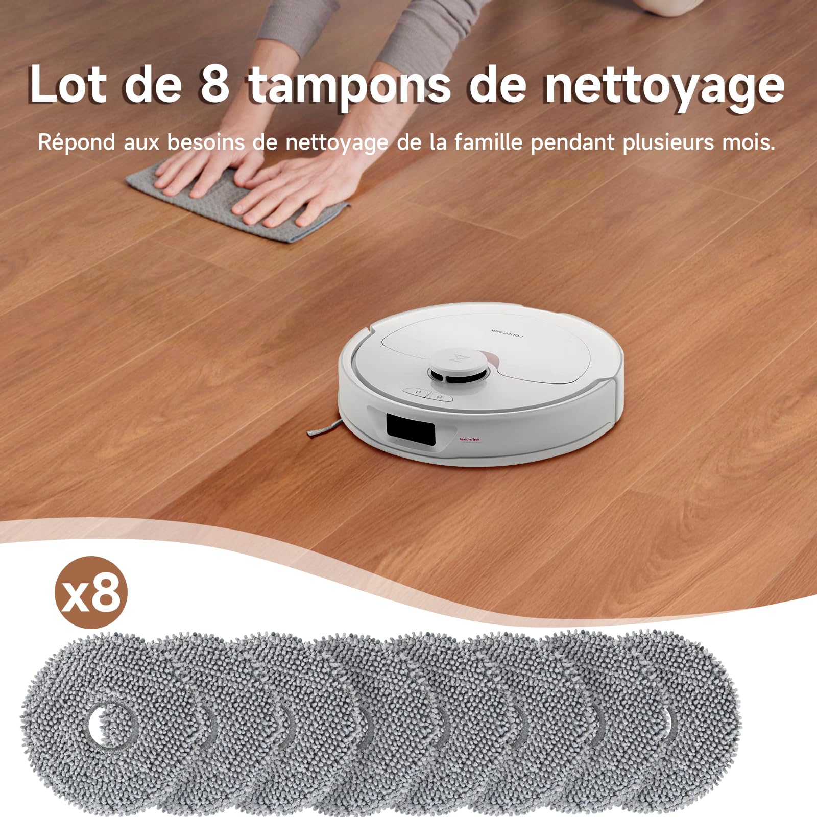 Serpillières de Rechange Roborock Saros 10R/20/Z70 Qrevo Aspirateur Robot Lavable
