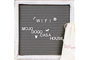 10" x 10" Felt Letter Board with Rustic Wood Frame and White Letters