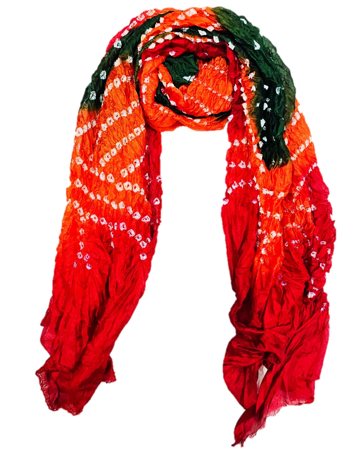 pk hub Women’s Art Silk Bandhej Dupatta – Traditional Rajasthani Jaipuri Bandhani Multi-Colour Dupatta for Women & Girls (, Free Size)-picture-34