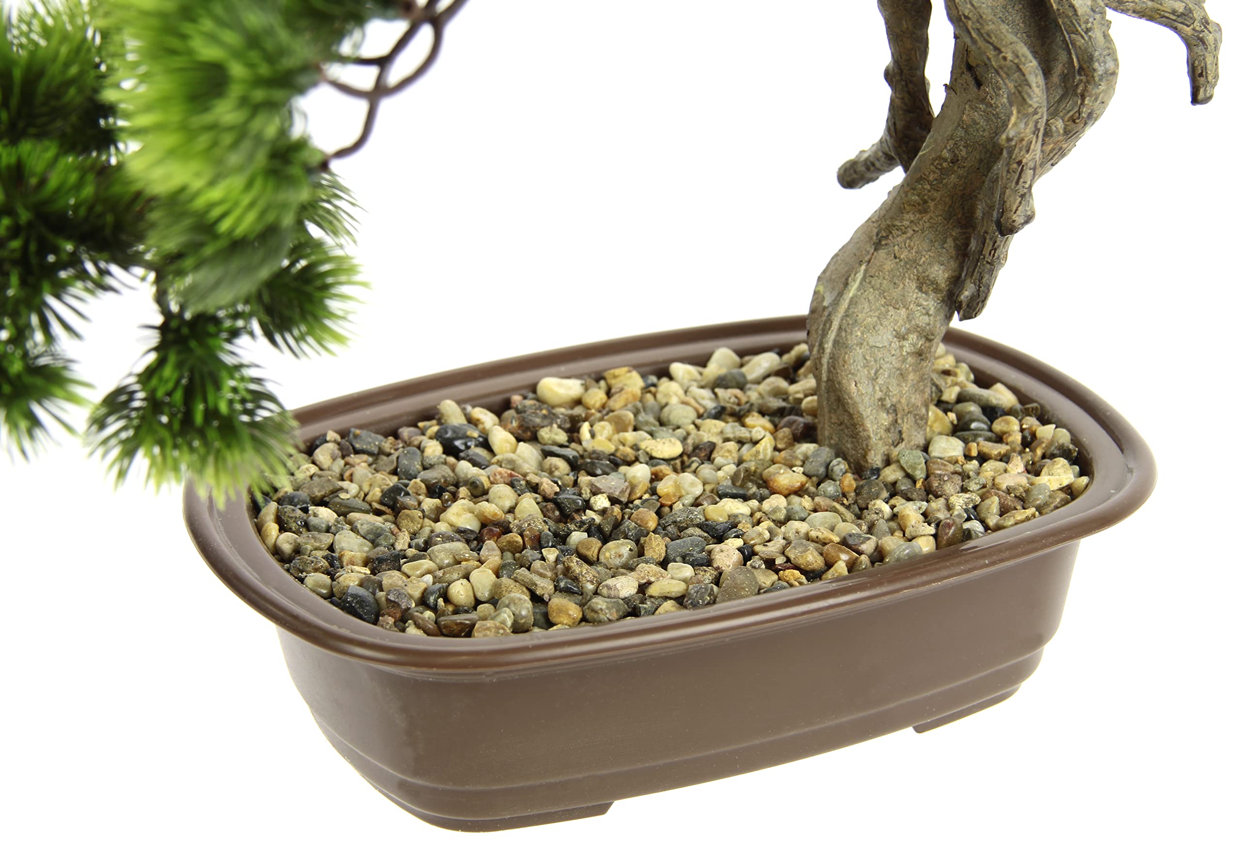 Bonsai Baum in Schale Kunstbonsai Kunstbaum Dekobaum künstlich Japanische Kunstpflanze Grünpflanze Dekobaum wie echt groß Deko Pflanze Pflanzendekoration Bonsaischale exotische Bäume Zen Garten, Groß