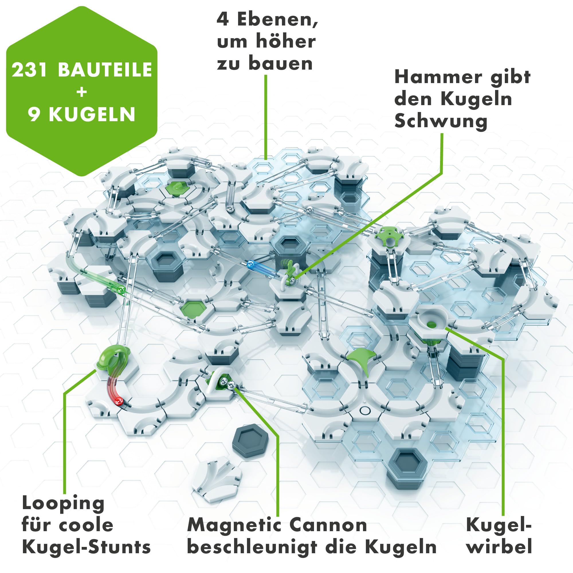 Ravensburger GraviTrax Starter-Set XXL 22416 - GraviTrax Starterset für Deine Kugelbahn - Murmelbahn und Konstruktionsspielzeug ab 8 Jahren, kombinierbar mit Allen Produkten, alleine bespielbar
