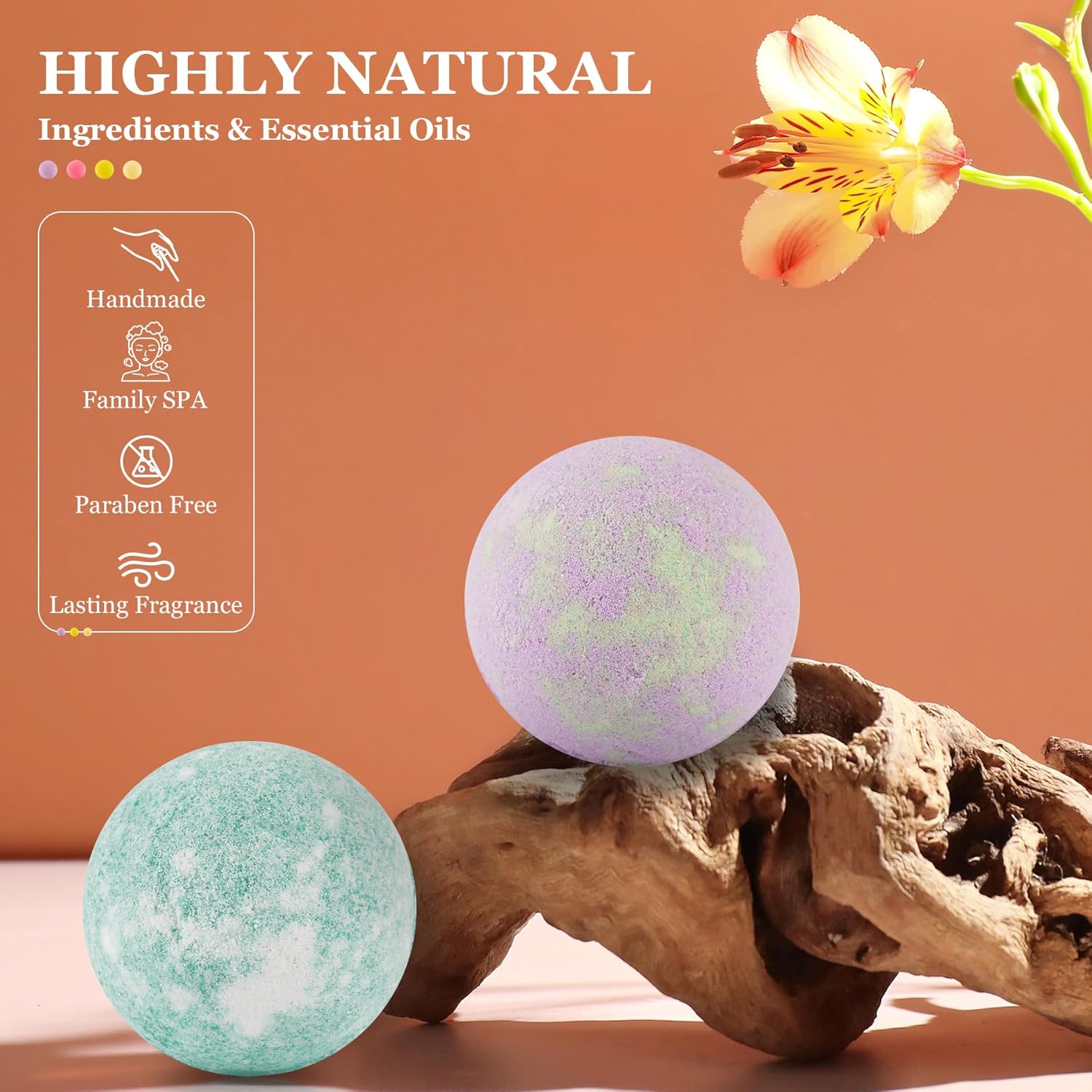 Bath Bombs for Women Gift Set, 50 Pcs Natural Organic Bubble Bathbombs with 10 Rich Scents, Handmade Bubble Bath & Fizzy, for Bubble Bath Spa, Christmas, Birthday, Valentine's, Present Giving - Image 6