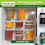 Freshware Food Storage Containers [50 Set] 8 oz Plastic Deli Containers with Lids, Slime, Soup, Meal Prep Containers, BPA Free, Stackable, Leakproof, Microwave, Dishwasher and Freezer Safe
