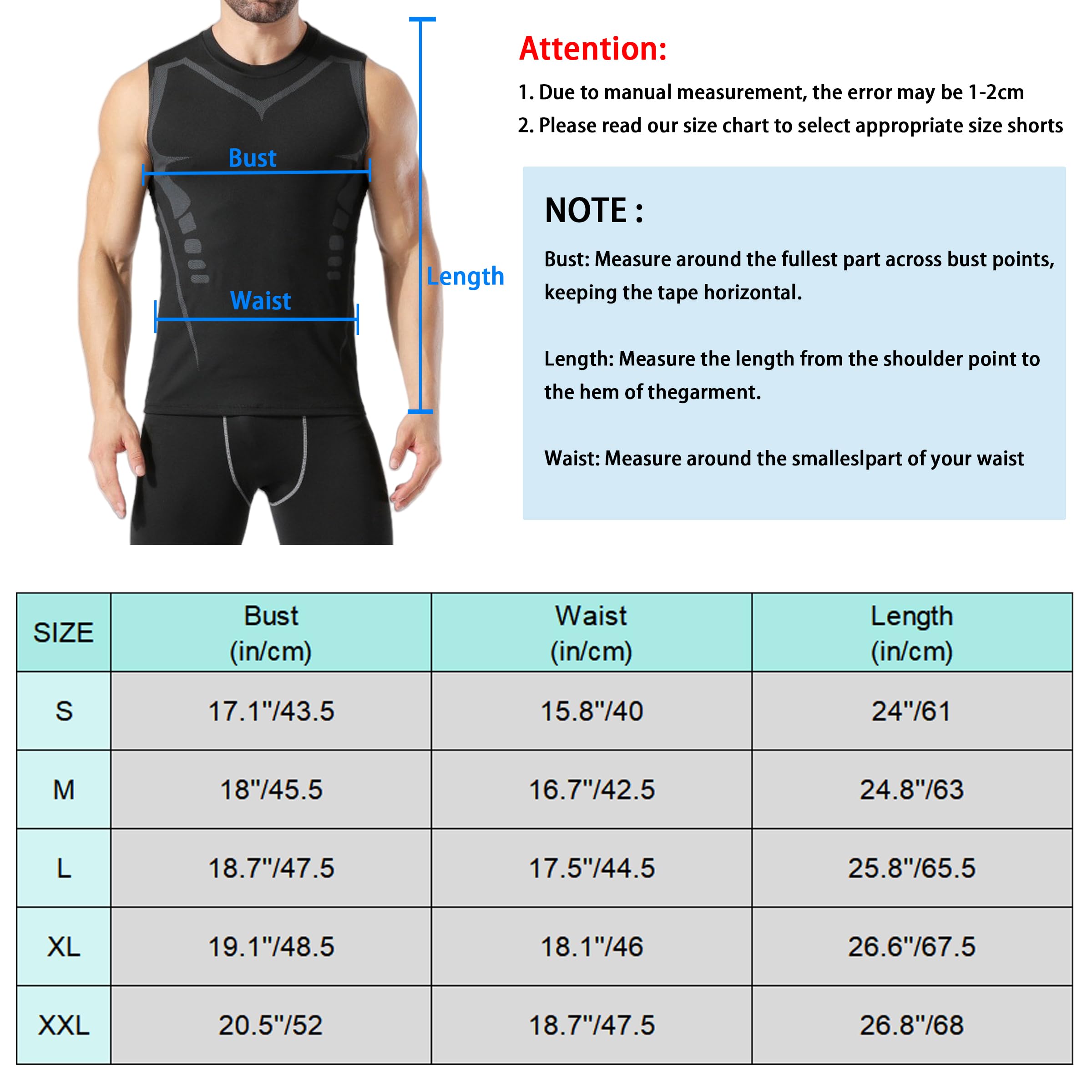 Camiseta de compresión Sin Mangas para Hombre Camisetas de Correr Ranspirable Secado Rápido para Hombre Tops de Jogging Fitness