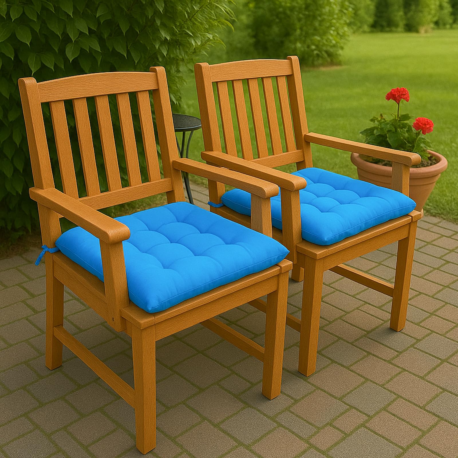 Cushion Chair Pad Cushions, Tie-on Dining Chair Pads, 38x38x5 cm Hypoallergenic Soft Polyester Tie-on Chair Pads, Wide - Image 6