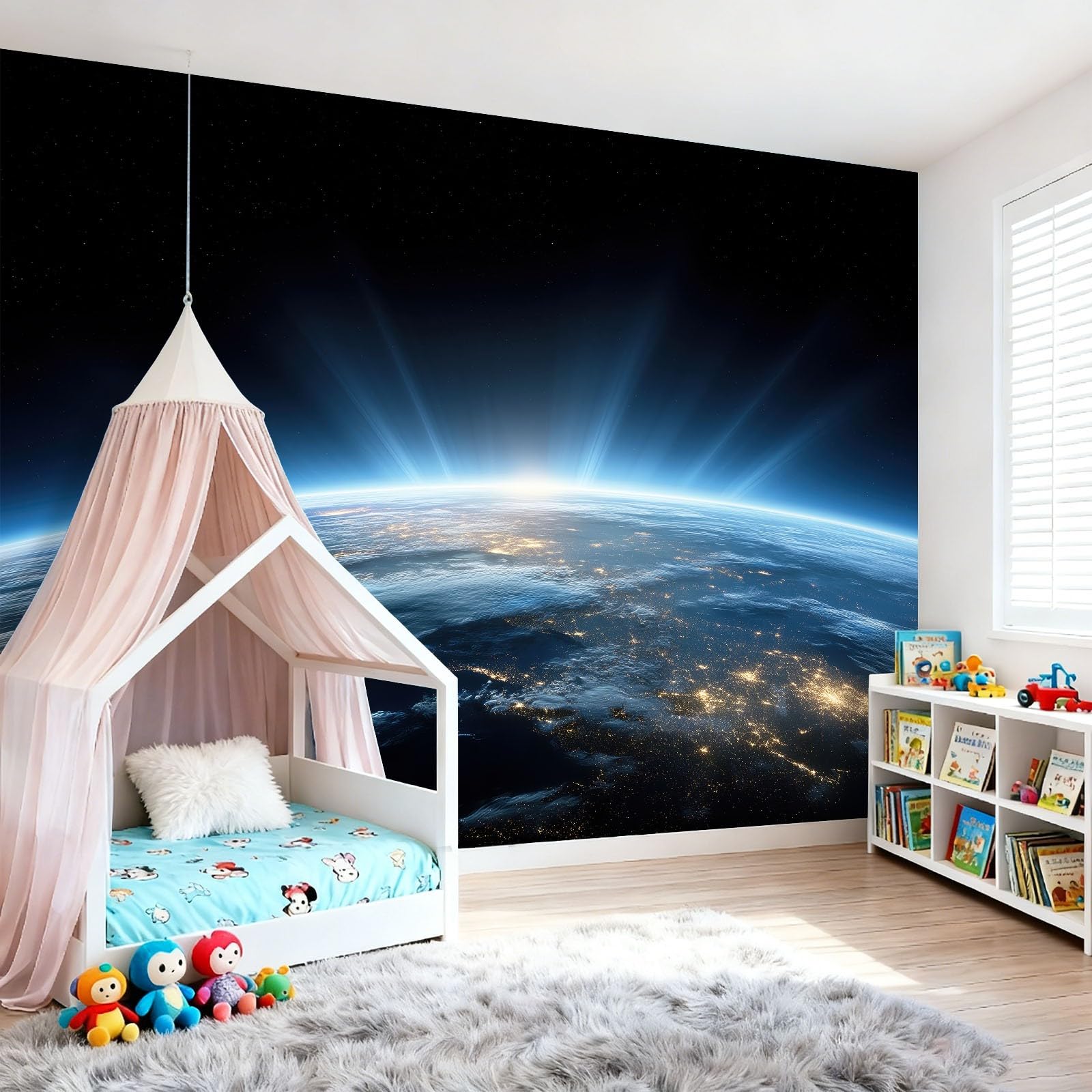 Fototapeta 350 x 256 cm ściany dekoracja salonu design natura do sypialni salonu tapeta z włókniny, głęboki niebieski wszechświat nocne niebo