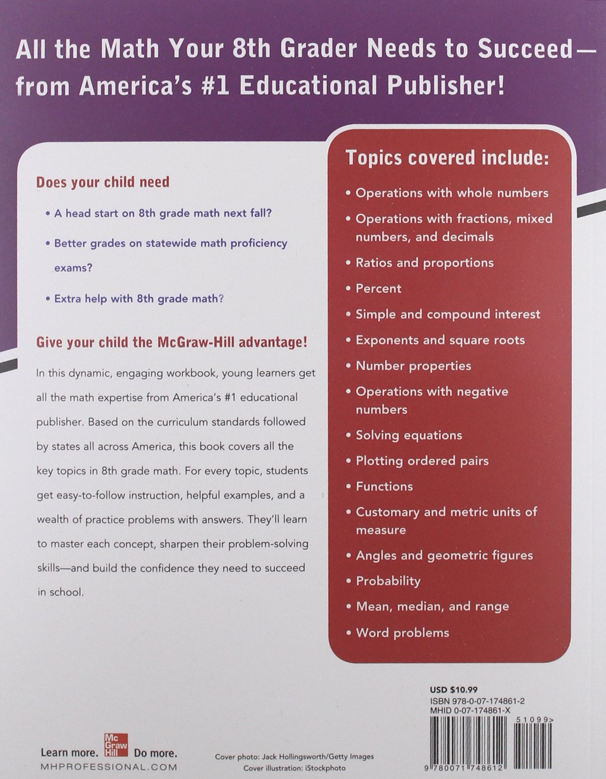 Mcgraw-Hill's Math Grade 8
