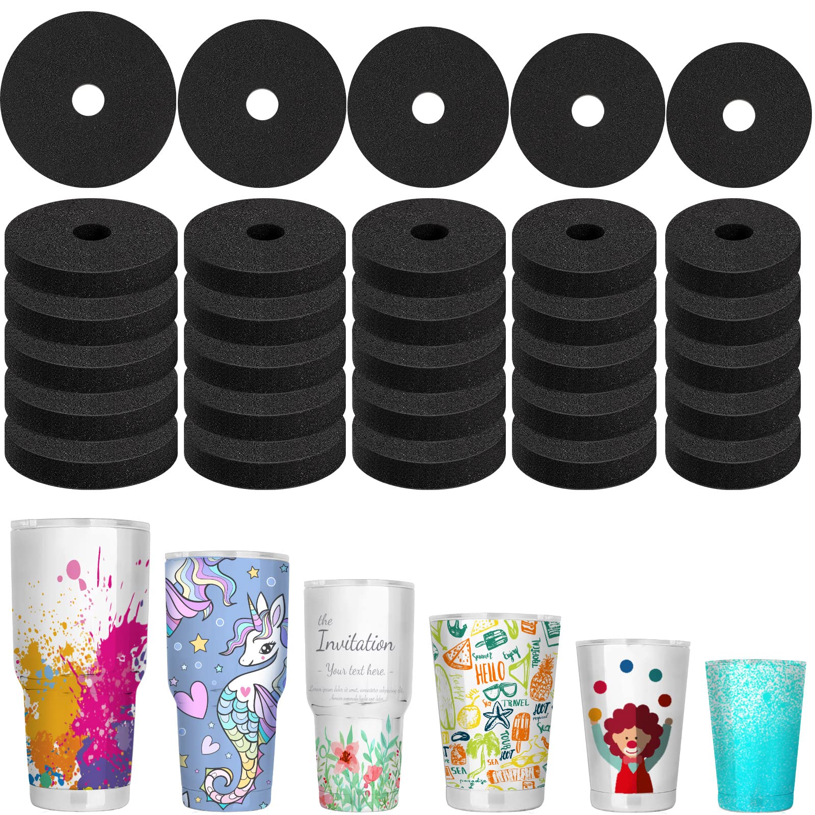 Buy 30 Pcs Cup Turner Foam Cup Tumbler Inserts for Turner Black Foam