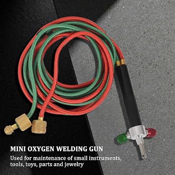 Micro-Gas Torch Mini Gas Little Torch Welding Soldering Kit with 5 Tips Welding Soldering Flexible Hosed for Small Instruments, Tools, Toys, Component and Jewelry Repairing