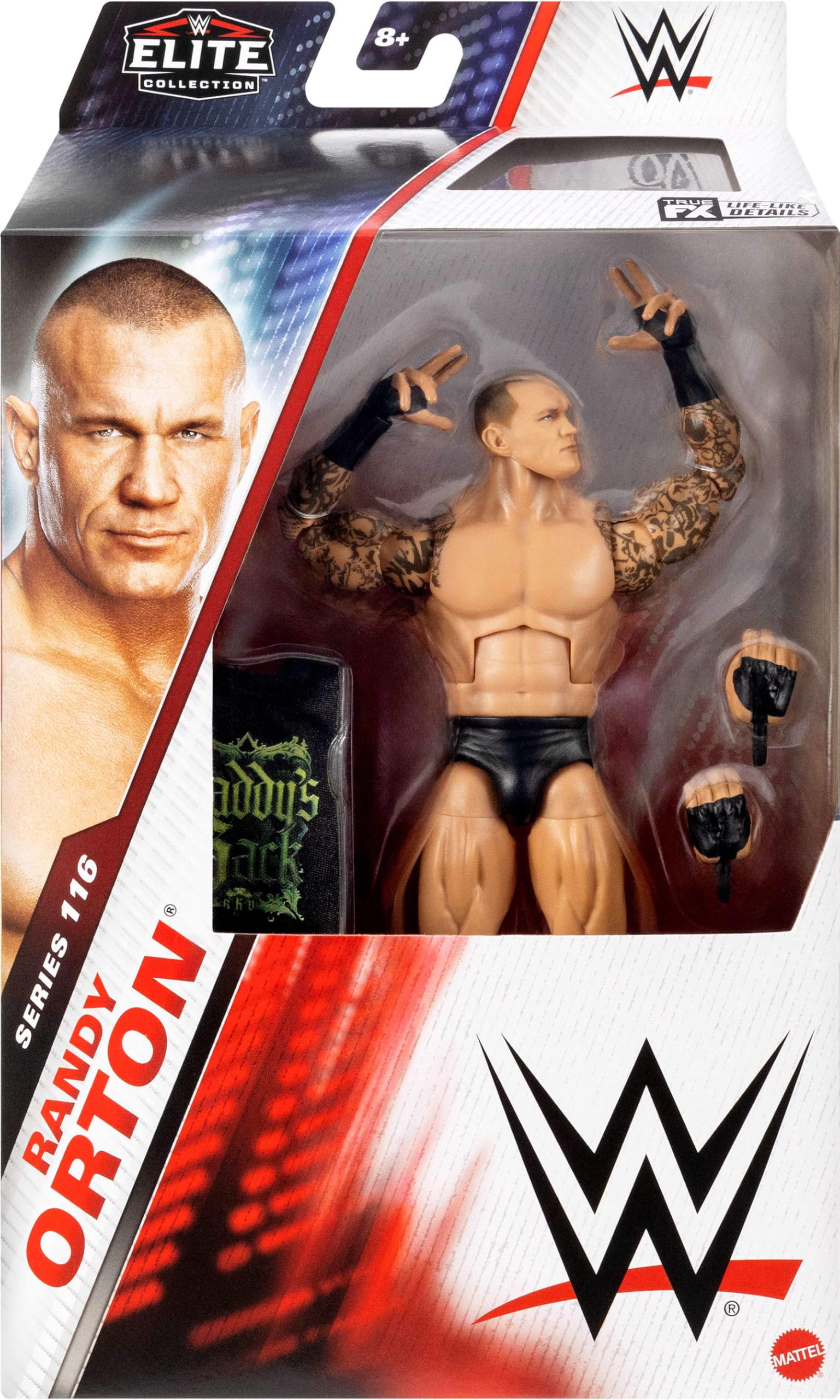 Mattel WWE Elite Actionfigur und Zubehör, Serie #116, ca. 15 cm große Sammelfigur Randy Orton mit 25 Bewegungspunkten und austauschbaren Händen, JCJ06, [Mehrfarbig]